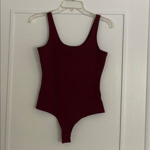 Tank bodysuit with thong snap bottom